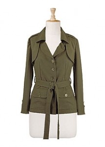 Plus Size Military Jacket in Brushed Cotton