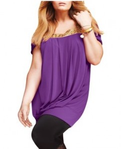 Plus Size Tunic with Gold Accent by Jessica Biffi