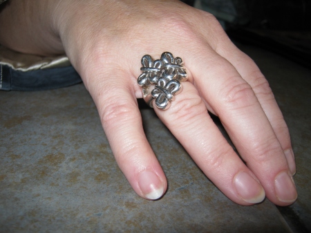 silver knotted ring