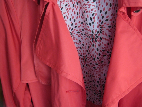Inside Lining of Coral Trench Coat from Penningtons