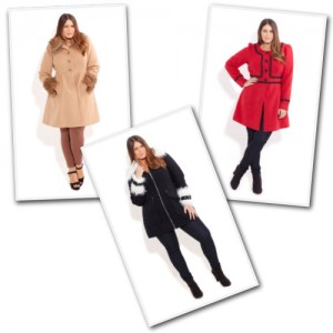 Plus size fashion coats from City Chic Online.