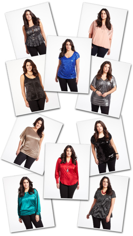 Plus size holiday tops from Addition-Elle.