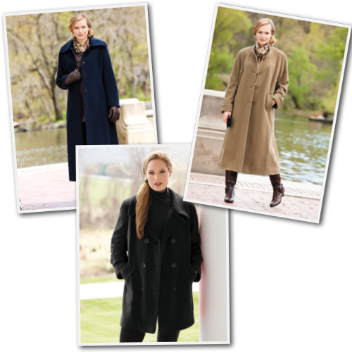 Plus size long wool coats from Ulla Popken.