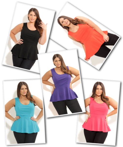 Plus size peplum tops from City Chic Online