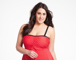 Plus size polka dot red swimsuit from Addition-Elle.