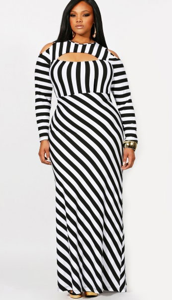 Plus size striped maxi dress from Monif C.