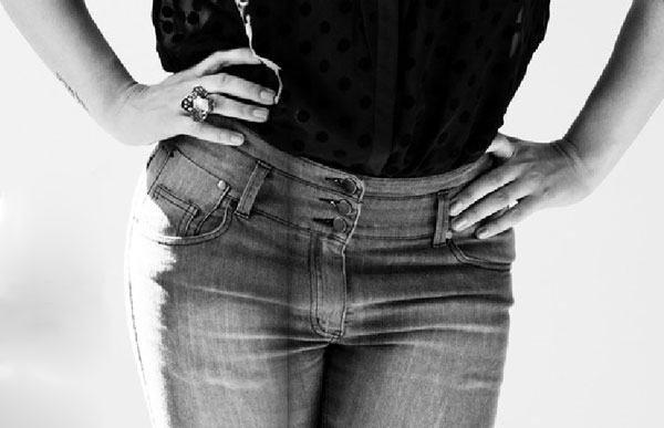 Grey denim jeans from Carmakoma for plus size women.