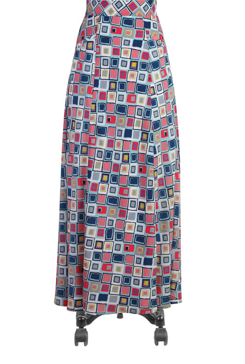 This plus size graphic print maxi skirt is from eShakti.