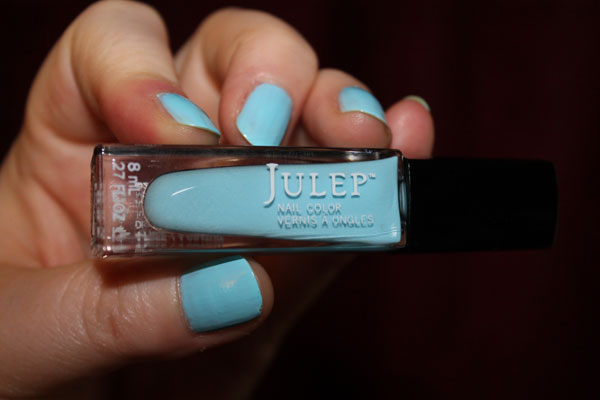 Bright blue nail polish by Julep.