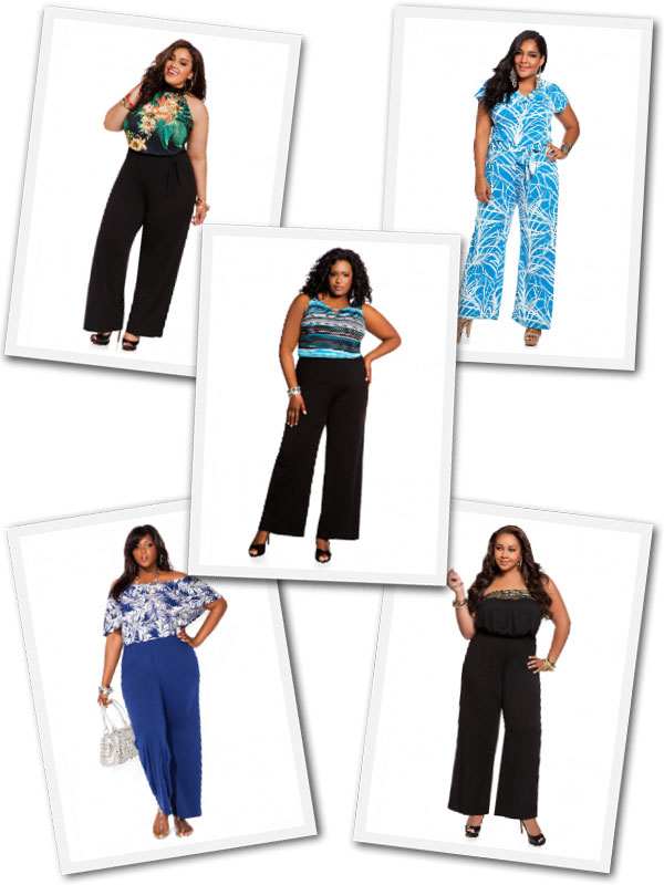 Stylish plus size jumpsuits for women from Ashley Stewart.