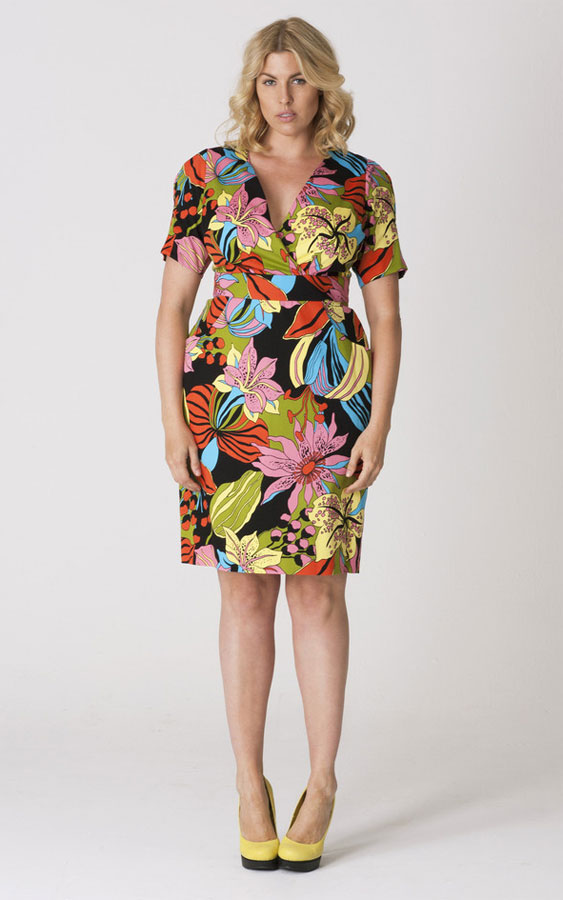 Plus size tropical print dress from Madison Plus Select.