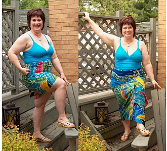 How to tie a plus size sarong around your waist.