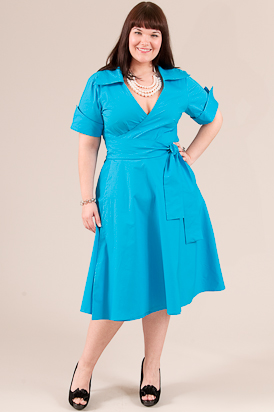 plus size shirt dress by Jibri in bright blue