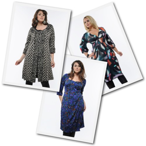 plus size dresses and coat from Anna Scholz