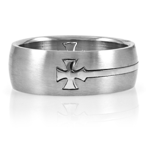 steel cross Edward ring