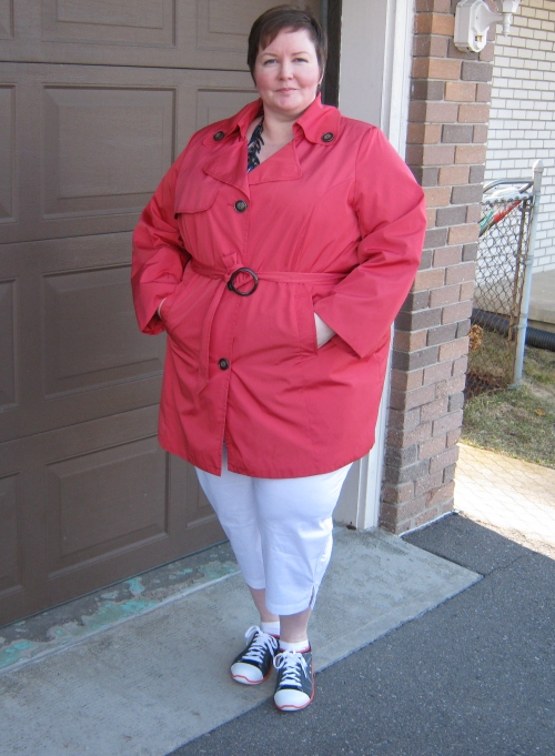 plus size coral trench coat from Penningtons