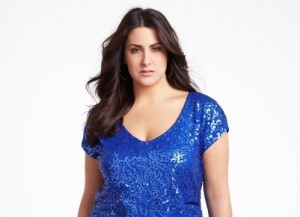 Bright blue sequin top from Addition-Elle.