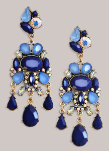 Statement blue earrings from Igigi.