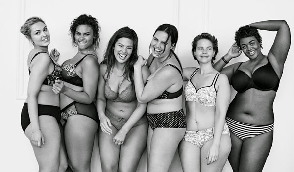 Full-figure models showing off Lane Bryant's Cacique line for #ImNoAngel campaign.